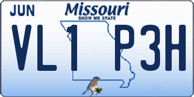 MO license plate VL1P3H
