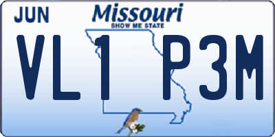 MO license plate VL1P3M