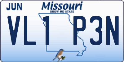MO license plate VL1P3N