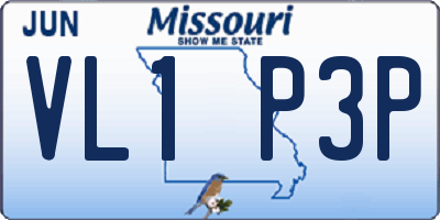 MO license plate VL1P3P
