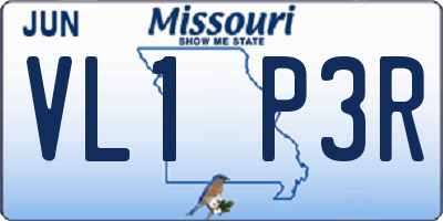 MO license plate VL1P3R