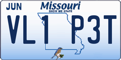 MO license plate VL1P3T