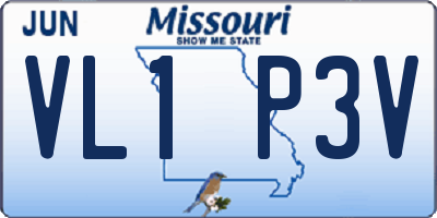 MO license plate VL1P3V