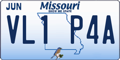 MO license plate VL1P4A