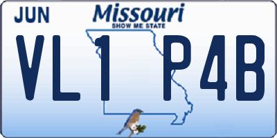 MO license plate VL1P4B