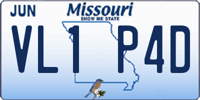 MO license plate VL1P4D