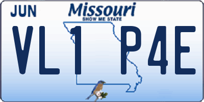 MO license plate VL1P4E