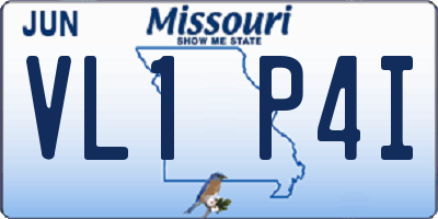MO license plate VL1P4I