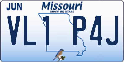 MO license plate VL1P4J