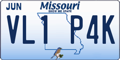 MO license plate VL1P4K