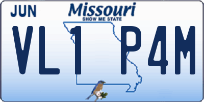 MO license plate VL1P4M