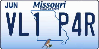 MO license plate VL1P4R