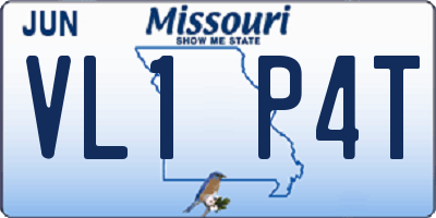 MO license plate VL1P4T