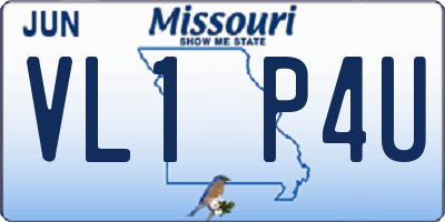 MO license plate VL1P4U
