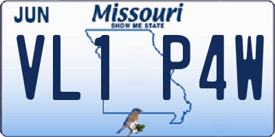 MO license plate VL1P4W