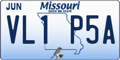 MO license plate VL1P5A