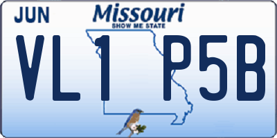 MO license plate VL1P5B