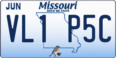 MO license plate VL1P5C