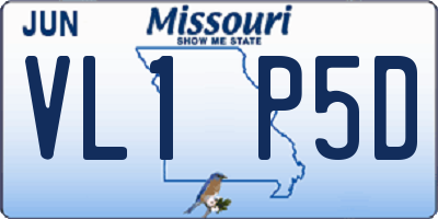 MO license plate VL1P5D
