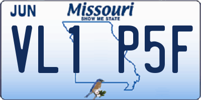 MO license plate VL1P5F