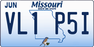 MO license plate VL1P5I