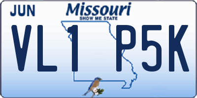 MO license plate VL1P5K