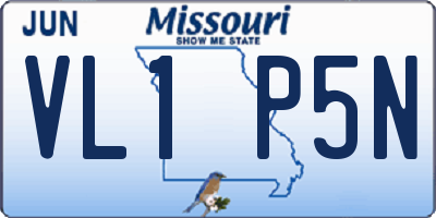MO license plate VL1P5N