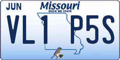 MO license plate VL1P5S