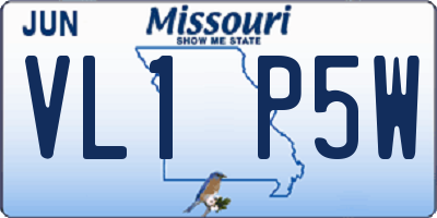 MO license plate VL1P5W