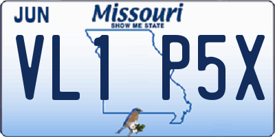 MO license plate VL1P5X