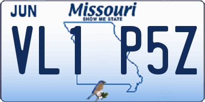 MO license plate VL1P5Z