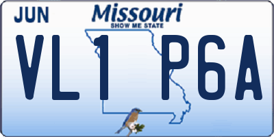 MO license plate VL1P6A
