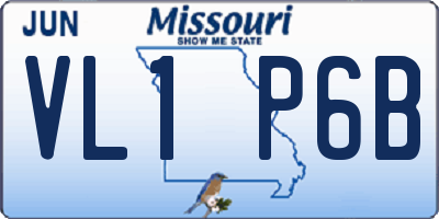 MO license plate VL1P6B