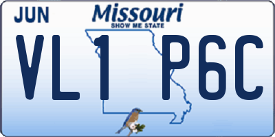 MO license plate VL1P6C