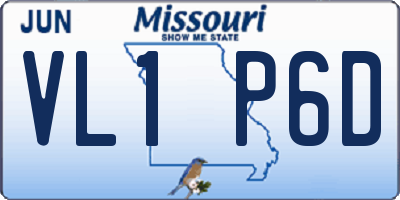 MO license plate VL1P6D