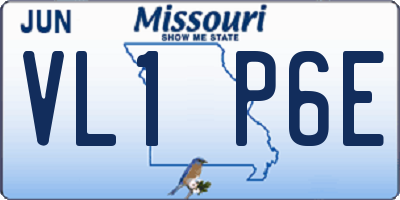 MO license plate VL1P6E