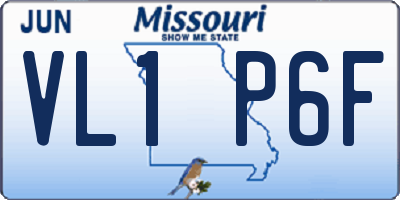 MO license plate VL1P6F