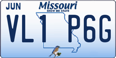 MO license plate VL1P6G
