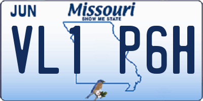MO license plate VL1P6H