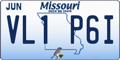 MO license plate VL1P6I