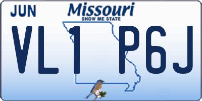 MO license plate VL1P6J