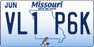 MO license plate VL1P6K