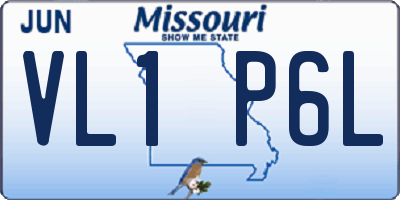 MO license plate VL1P6L