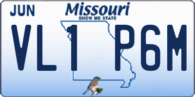 MO license plate VL1P6M