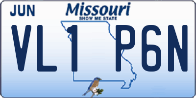 MO license plate VL1P6N