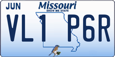 MO license plate VL1P6R