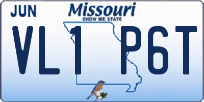 MO license plate VL1P6T