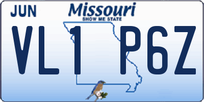 MO license plate VL1P6Z