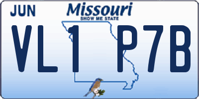 MO license plate VL1P7B