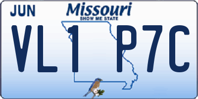 MO license plate VL1P7C